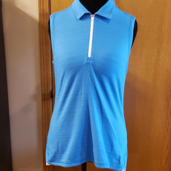 T for talbots blue sleeveless collared polo NWT 💙 - Picture 2 of 6